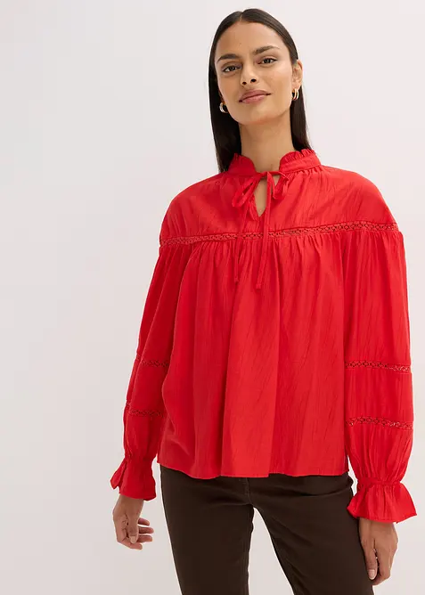Blusa in fine misto viscosa, bonprix