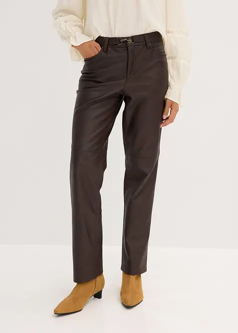 Pantaloni in similpelle effetto usato, bonprix