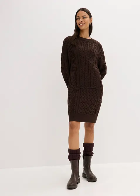 Abito in maglia a trecce, bonprix