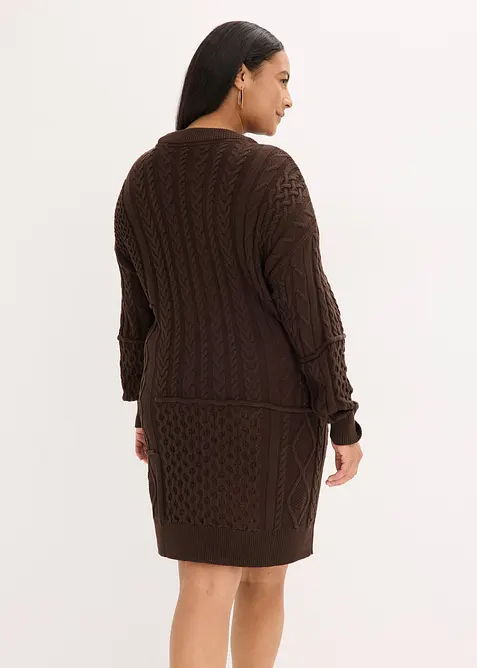 Abito in maglia a trecce, bonprix