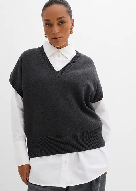 Gilet in maglia di puro cotone, bonprix