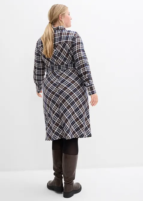 Abito chemisier in morbida flanella, bonprix