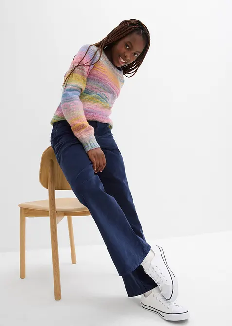 Pantaloni in morbido velluto a coste di cotone biologico elasticizzato riciclabile, bonprix