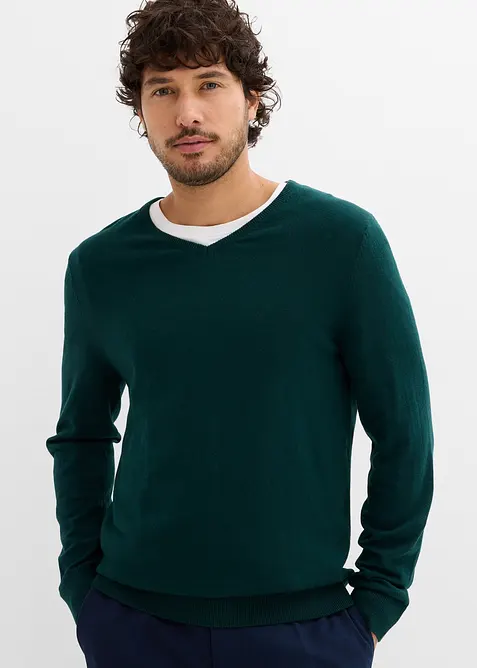 Maglione in filato fine con lana merino, bonprix