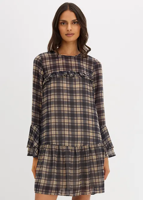 Abito in chiffon con volant, bonprix