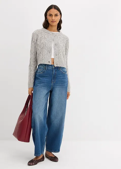 Cardigan in filato grosso di misto lana morbido, bonprix