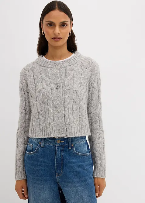 Cardigan in filato grosso di misto lana morbido, bonprix