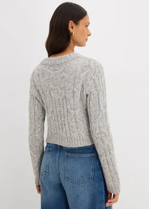 Cardigan in filato grosso di misto lana morbido, bonprix