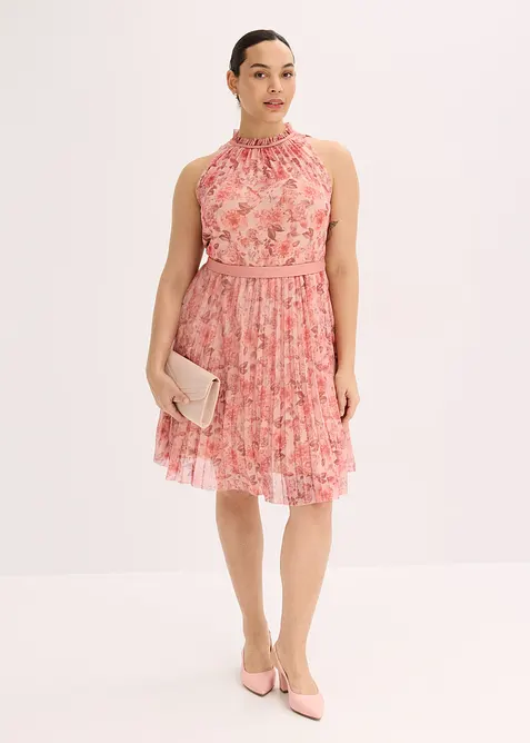 Miniabito in fine tulle con plissettatura, bonprix
