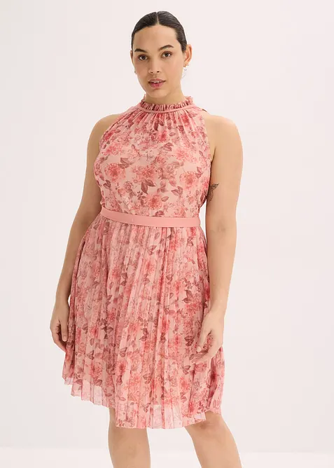 Miniabito in fine tulle con plissettatura, bonprix