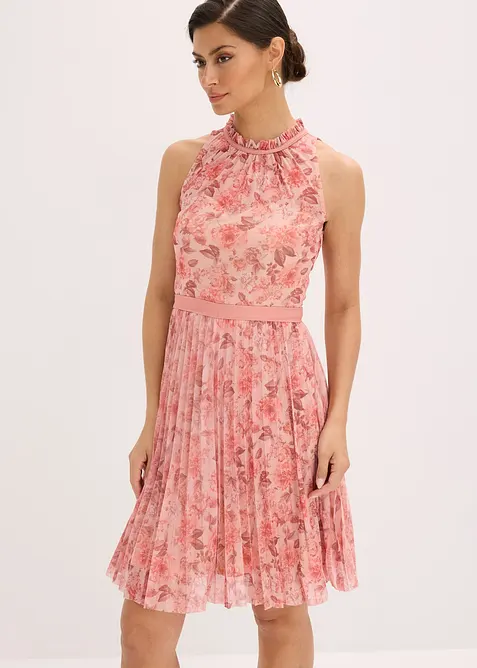 Miniabito in fine tulle con plissettatura, bonprix