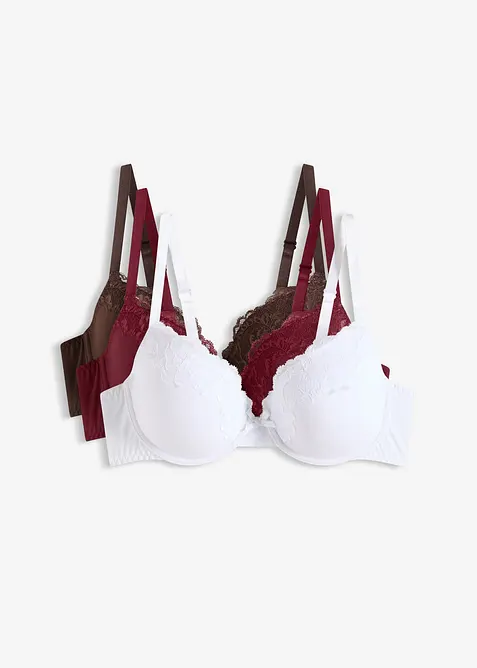 Reggiseno con coppe preformate e poliammide riciclata (pacco da 3), bonprix