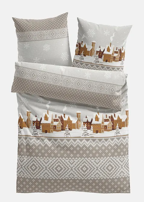 Biancheria da letto con casette, bonprix