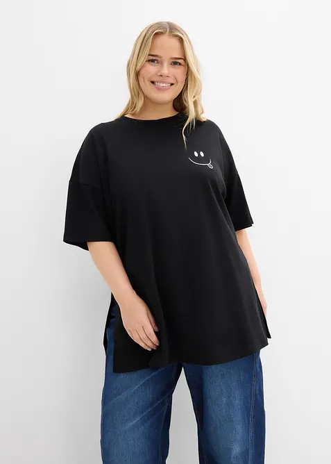 Maglia lunga oversize in puro cotone biologico, bonprix