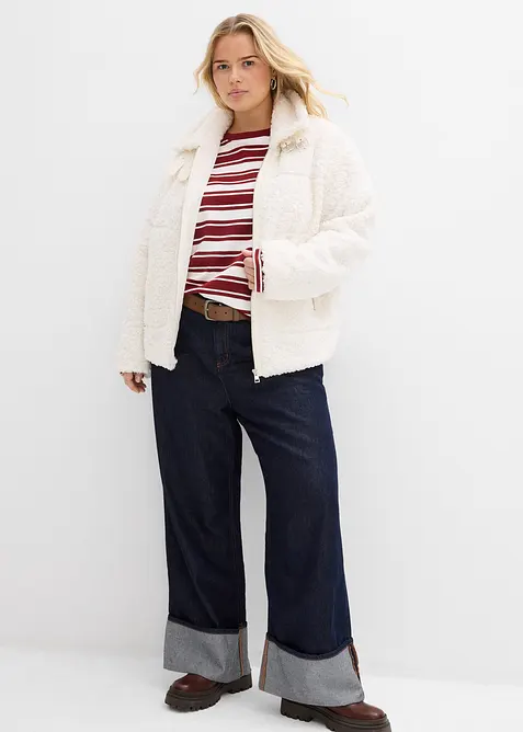 Maglia oversize in puro cotone a maniche lunghe, bonprix