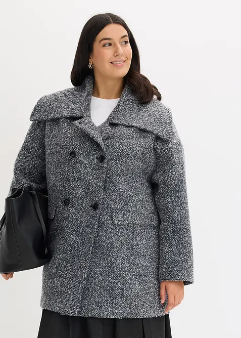 Cappotto corto in simil lana melange, bonprix