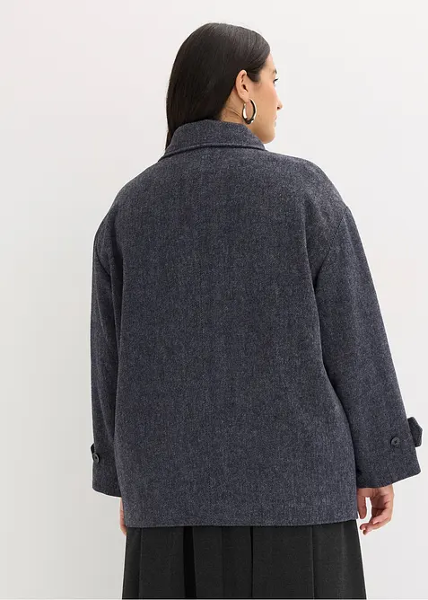 Caban lungo in simil lana, bonprix