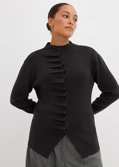 Cardigan in filato fine di misto viscosa morbido, bonprix