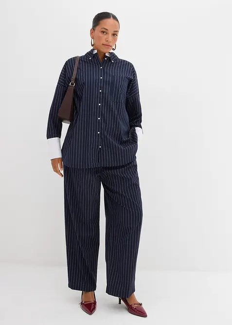 Camicia a righe in misto viscosa, bonprix