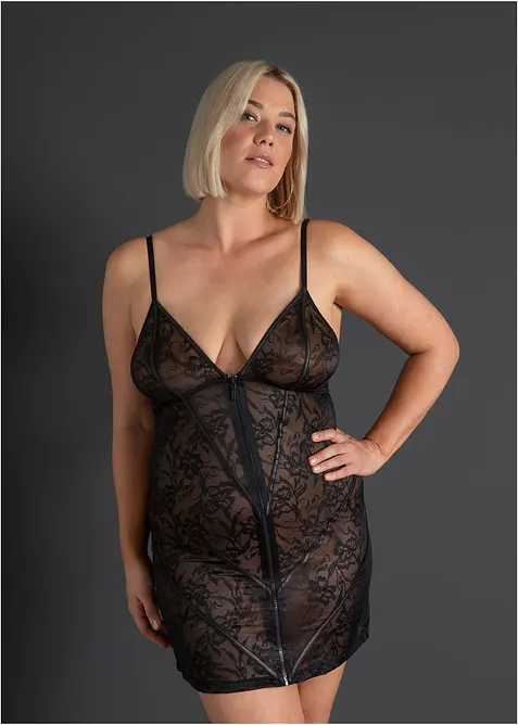 Abito in pizzo con cerniera, bonprix