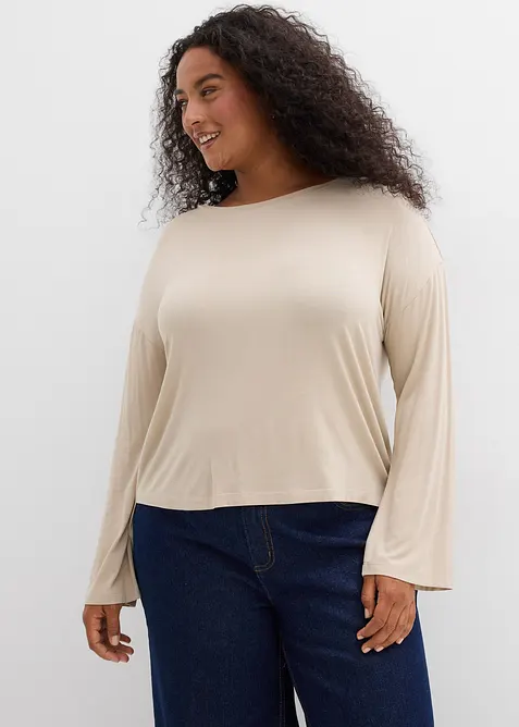 T-shirt oversize in fluido misto viscosa ed elastan, bonprix