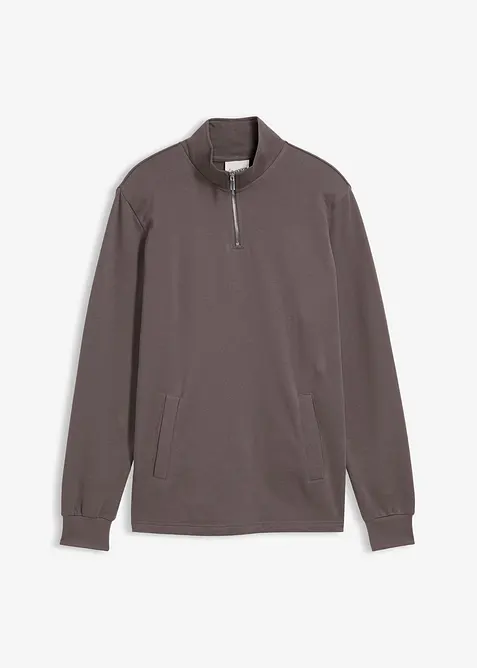 Felpa in puro cotone biologico con tasche e fondo dritto, bonprix