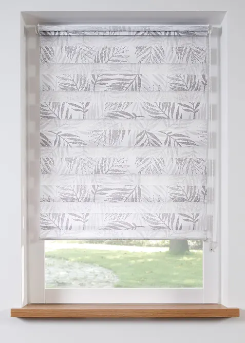 Tenda a rullo doppia con fantasia a foglie, bonprix