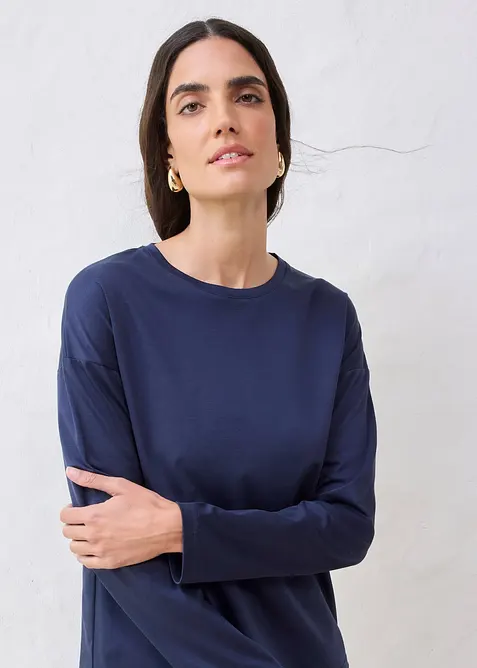 Maglia a maniche lunghe in misto seta, bonprix