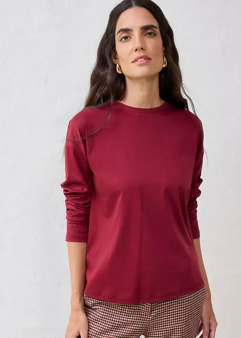 Maglia a maniche lunghe in misto seta, bonprix