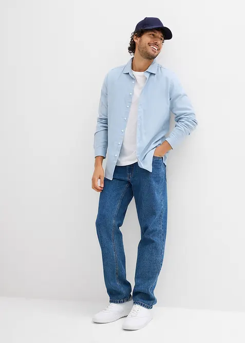 Camicia elegante in flanella di puro cotone, slim fit, bonprix