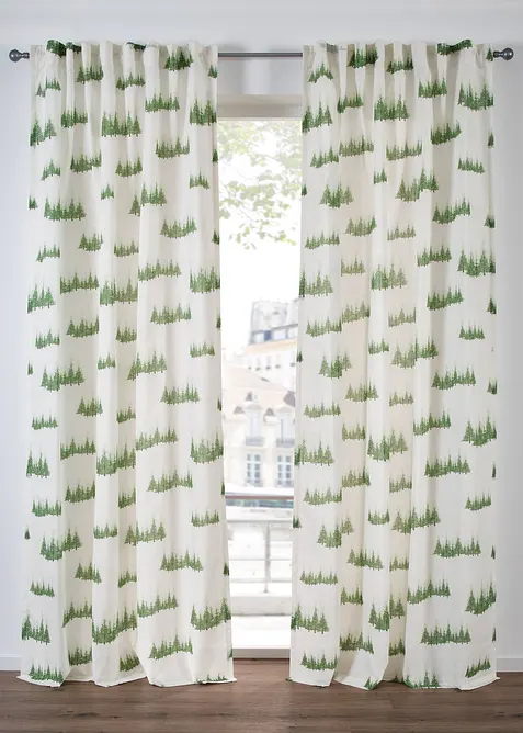 Tenda semitrasparente con abeti (pacco da 1), bonprix