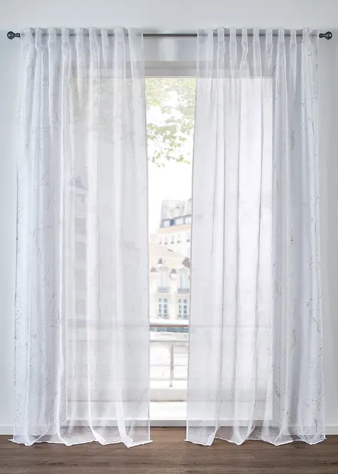 Tenda trasparente con fantasia lucida (pacco da 1), bonprix