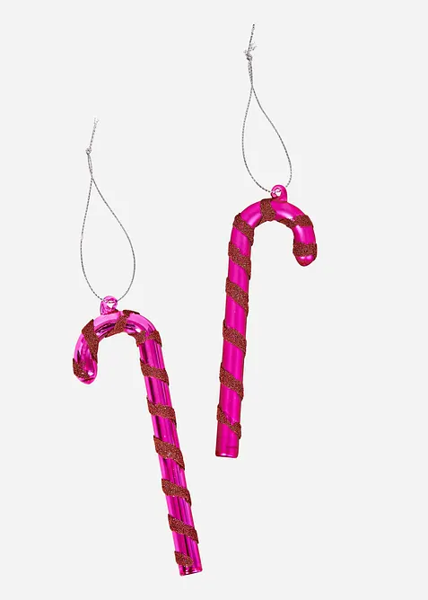 Decorazione da appendere a forma di bastoncino di zucchero (pacco da 2), bonprix