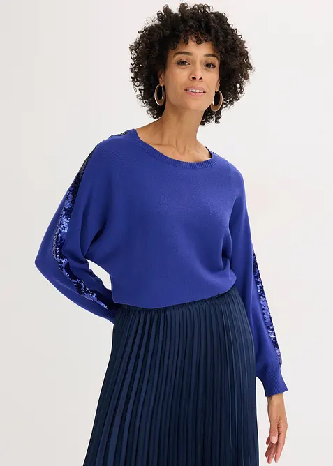 Maglione in filato fine con paillettes, bonprix