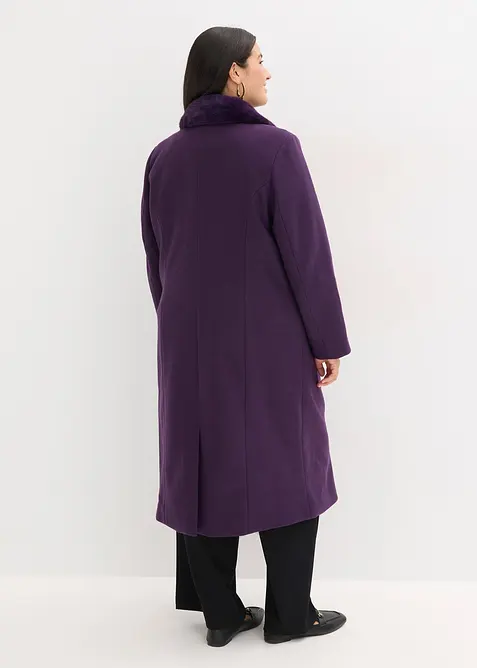 Cappotto con collo in pelliccia sintetica staccabile, bonprix