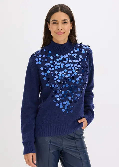 Maglione con paillettes, bonprix