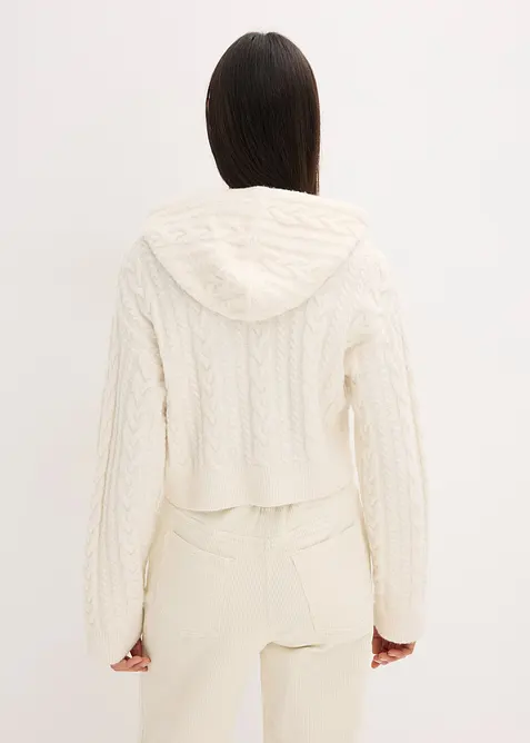 Maglione in  filato grosso con cappuccio, bonprix