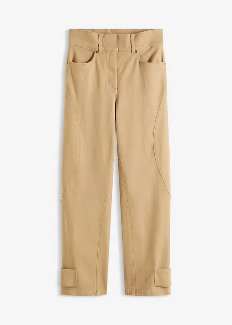 Pantaloni in twill a vita alta, bonprix