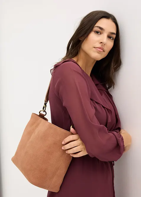 Borsa a mano in similpelle scamosciata, bonprix