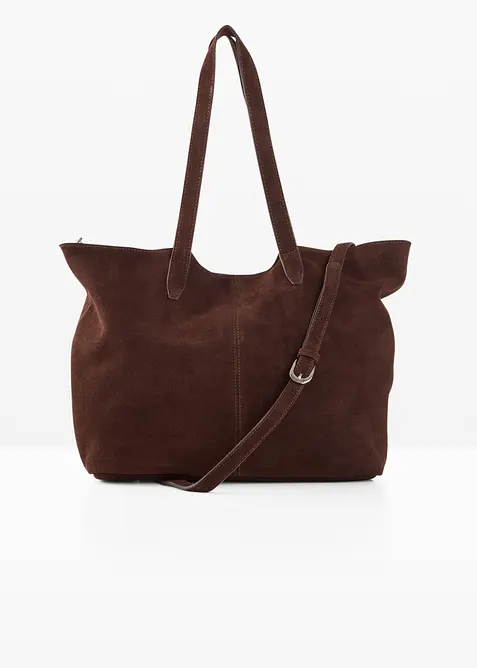 Borsa shopper maxi in pelle scamosciata, bonprix