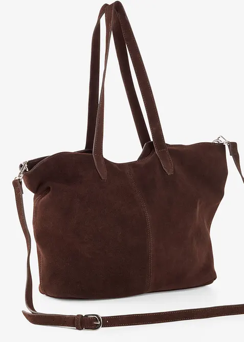 Borsa shopper in pelle scamosciata, bonprix