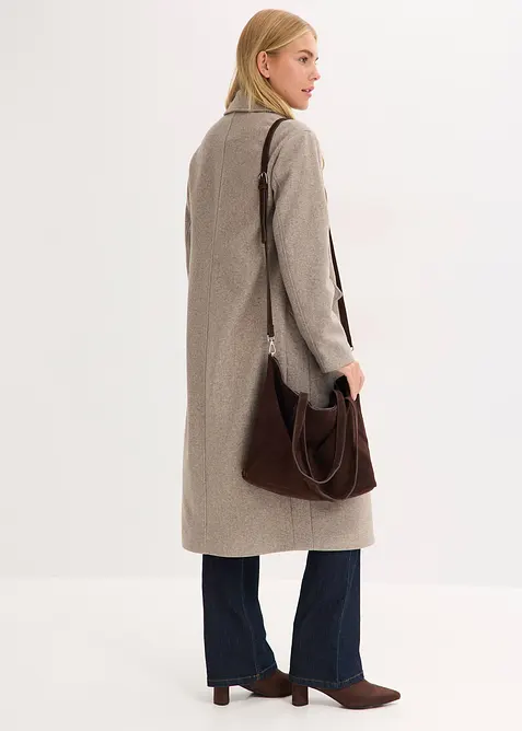 Borsa shopper maxi in pelle scamosciata, bonprix