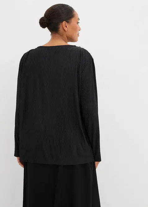 Maglia a maniche lunghe con effetto strutturato, bonprix