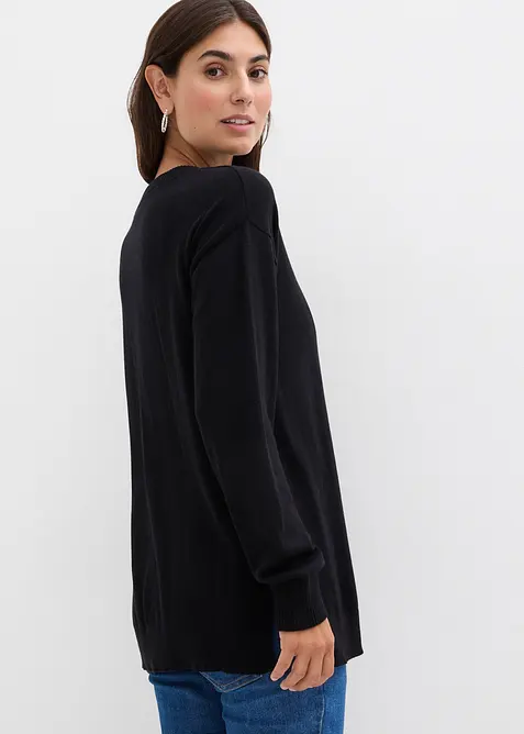 Maglione pr&eacute;maman in morbido cotone biologico con spacchi per l'allattamento, bonprix