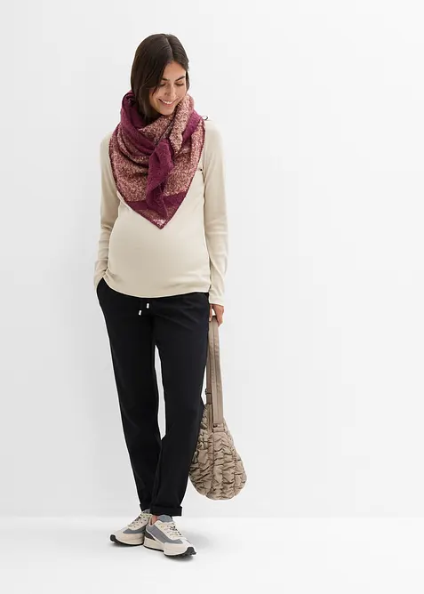 Pantaloni prémaman in punto di Roma con elastico in vita, bonprix