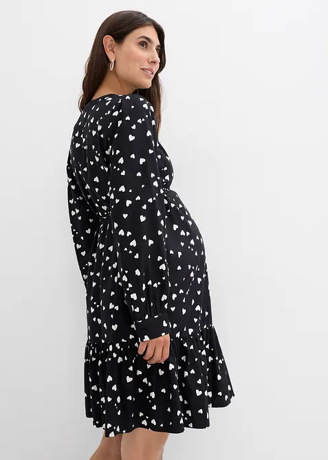 Abito prémaman / da allattamento a cuori in pura viscosa, bonprix