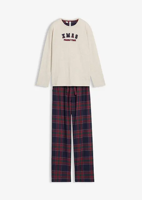 Pigiama con pantaloni in flanella di cotone morbido, bonprix