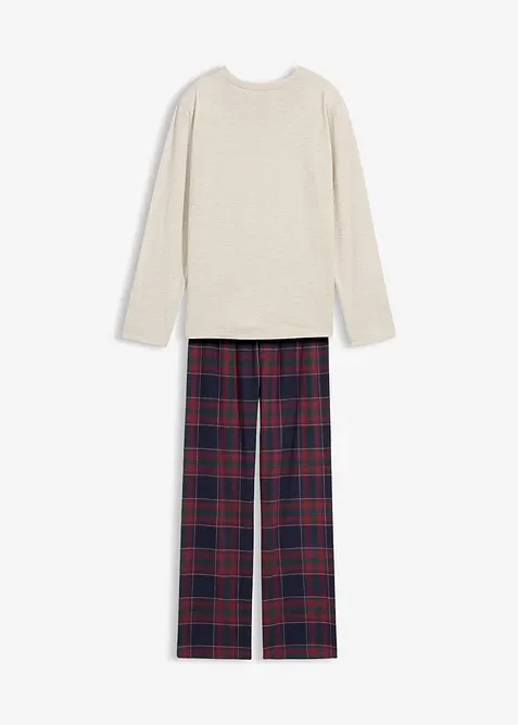Pigiama con pantaloni in flanella di cotone morbido, bonprix