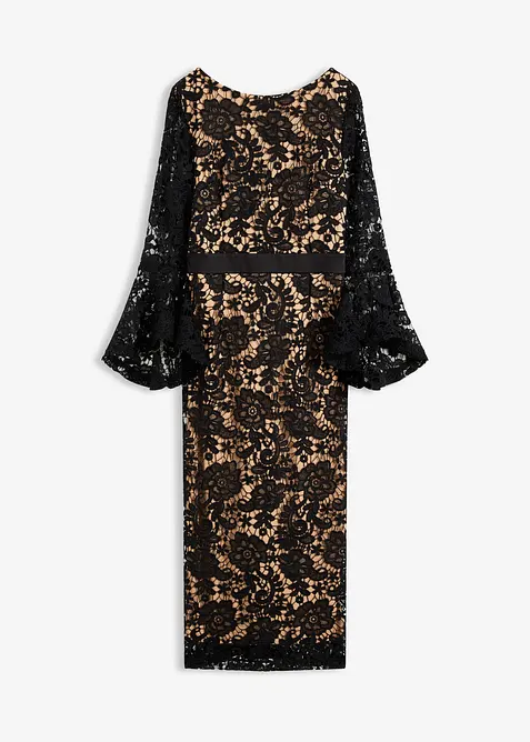 Abito in pizzo con inserto di satin, bonprix