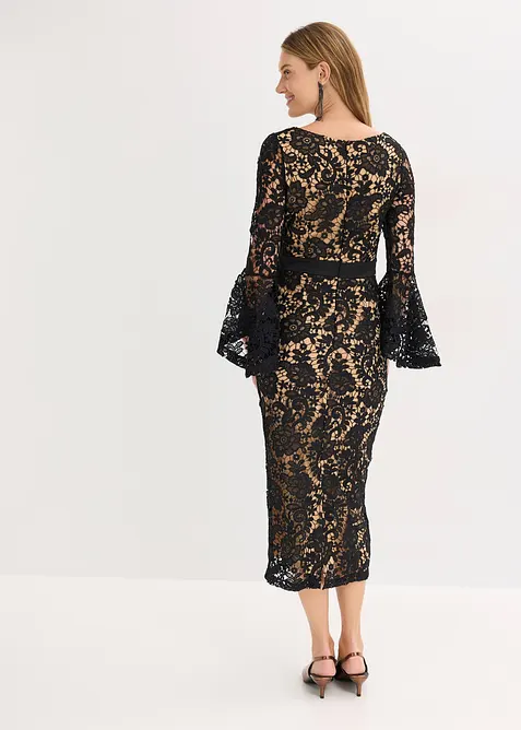 Abito in pizzo con inserto di satin, bonprix